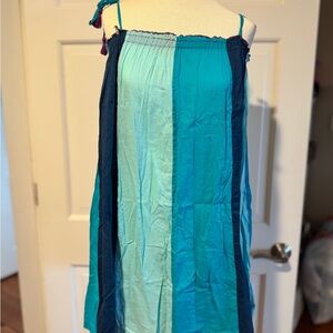 Pink Chicken Kids Dress in Blue and Teal